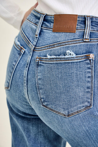 Judy Blue High Waist Retro Wide Leg Denim Jeans 82648