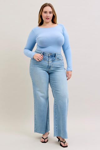 Judy Blue High Waist Retro Wide Leg Denim Jeans 88711
