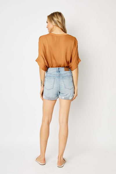 Judy Blue High Waist Destroy Cut Off Denim Short 150184-Shorts-Sunshine and Wine Boutique