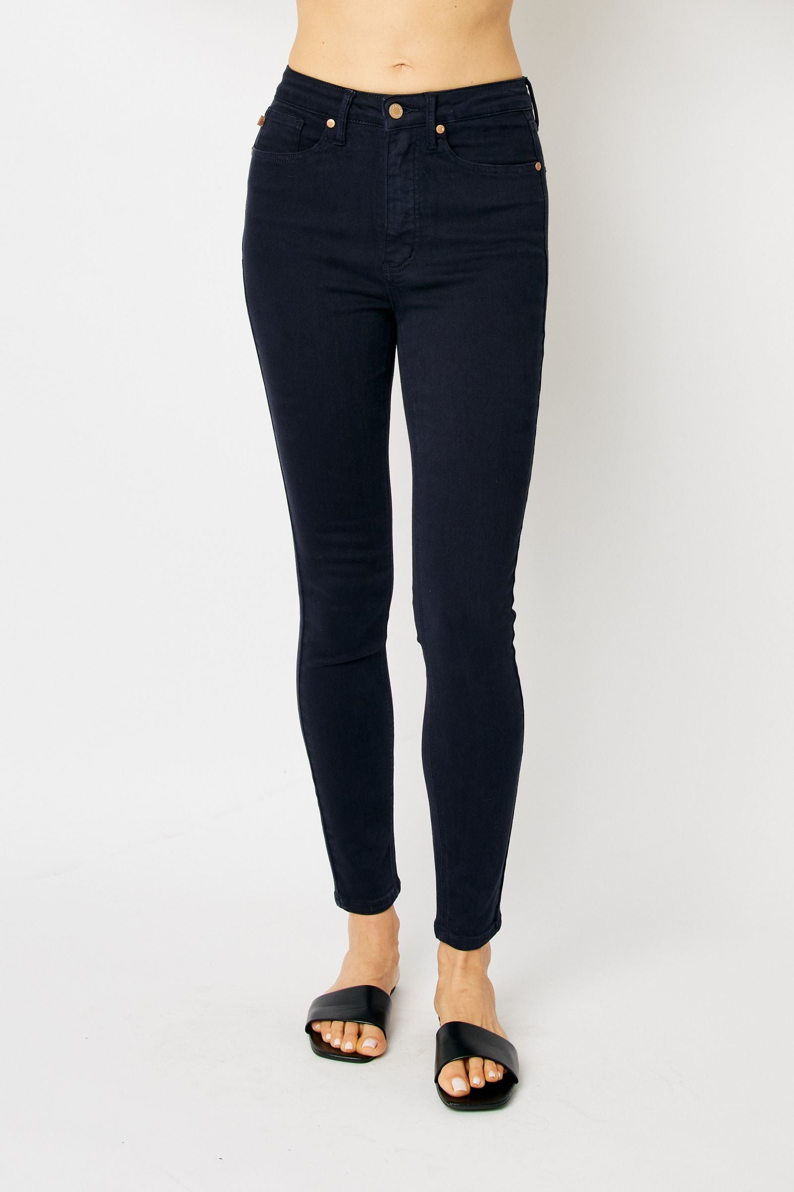 Judy Blue High Rise Tummy Control Garment Dyed Navy Skinny – Sunshine &  Wine Boutique