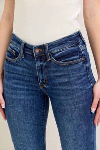 Judy Blue Mid Rise Handsand Skinny Denim Jeans 82252