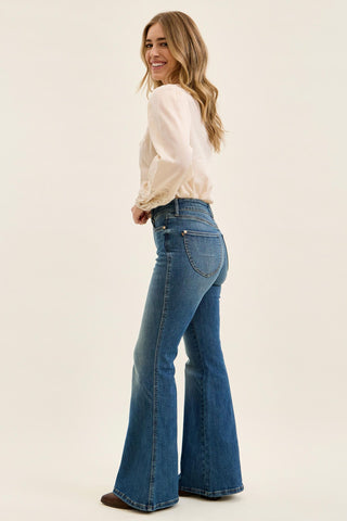 Judy Blue High Waist Tummy Control Jaqueline Flare Denim Jeans 881125