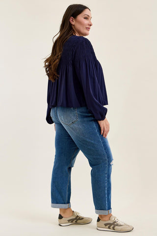 Judy Blue High Waist Rigid Magic Billie Cuffed Boyfriend Denim Jeans 881189