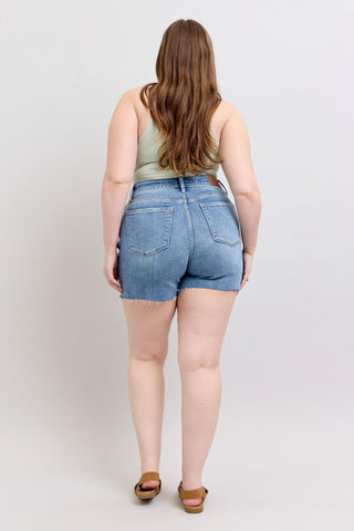 Judy Blue High Waist Stitch Over Destroy Denim Short 15294