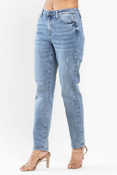 Judy Blue High Waist Vintage Mild Destroy Slim Denim 88617-Jeans-Sunshine and Wine Boutique