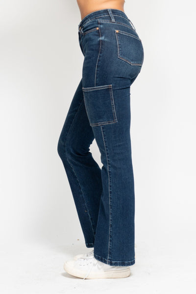 Judy Blue High Waist Cargo Bootcut Denim 88872-Jeans-Sunshine and Wine Boutique