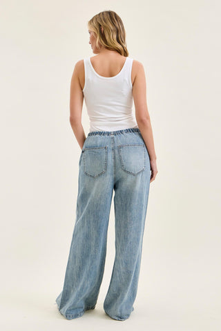Judy Blue High Waist Featherweight Drawstring Palazzo Denim Jeans 881073