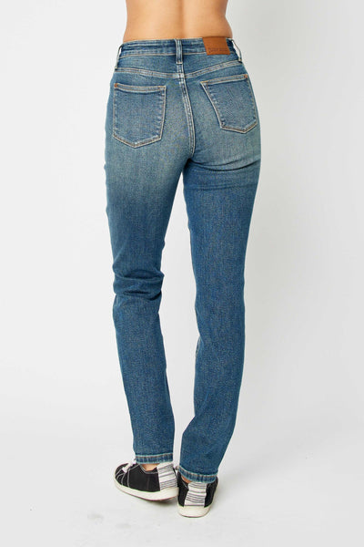 Judy Blue High Waist Classic Relaxed Denim Jeans 88687-Jeans-Sunshine and Wine Boutique