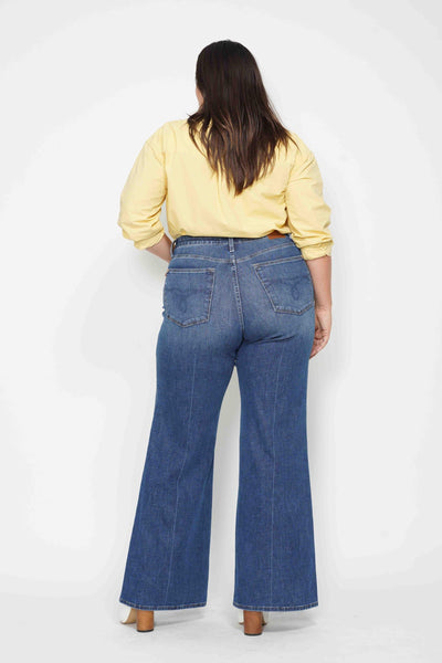 Judy Blue High Waist Tummy Control Retro Wide Leg Denim 88847-Jeans-Sunshine and Wine Boutique