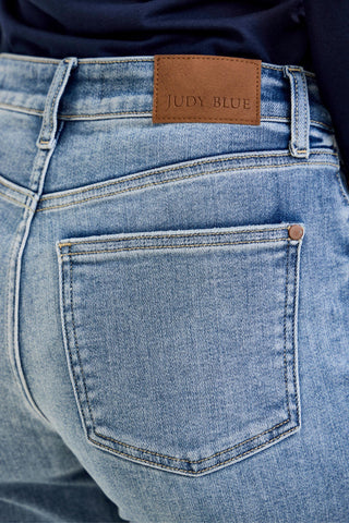 Judy Blue Mid Rise Billie Cuffed Boyfriend Denim Jeans 82753