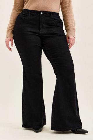 Judy Blue Low Rise Black Jaqueline Flare Denim Jeans 881181