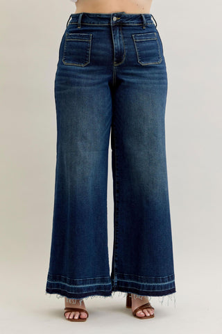 Judy Blue High Waist Front Patch Pockets Palazzo Denim Jeans 881046