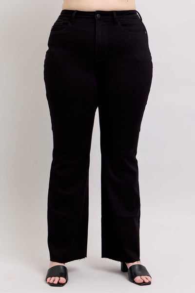Judy Blue High Waist Star Back Seam Detail Black Flare Denim Jeans 88958-Jeans-Sunshine and Wine Boutique
