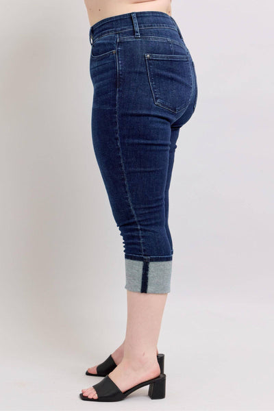 Judy Blue High Waist Double Button Capri Denim Jeans 72118-Jeans-Sunshine and Wine Boutique