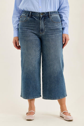 Judy Blue High Waist Dottie Quarry Fade Wide Leg Denim Jeans 881186
