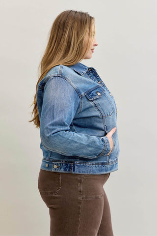 Judy Blue Rigid Magic Boyfriend Denim Jacket 7887