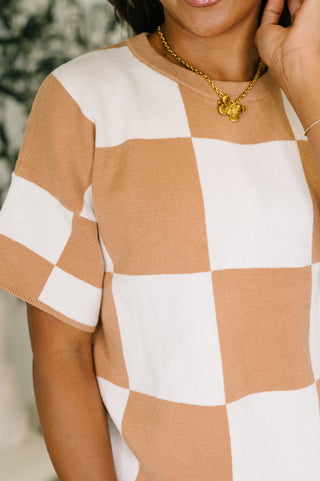One Eleven North Cafe Check Relaxed Fit Sweater