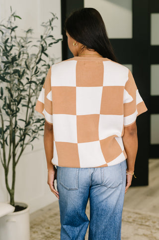 One Eleven North Cafe Check Relaxed Fit Sweater