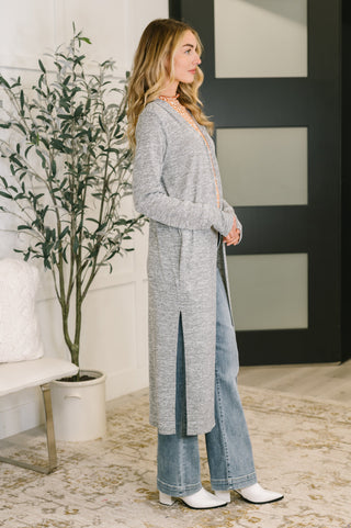 Haptics Call Me Wonderful Longline Cardigan in Grey