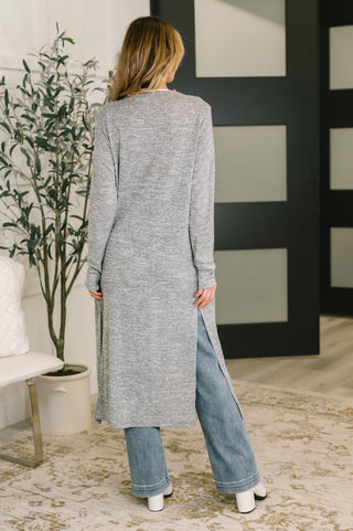 Haptics Call Me Wonderful Longline Cardigan in Grey