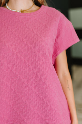 See and Be Seen Can't Quit You Drop Shoulder Top in Magenta
