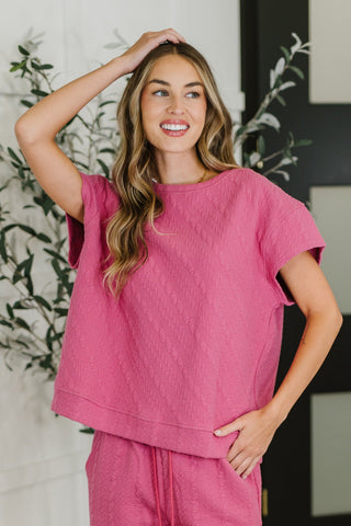 See and Be Seen Can't Quit You Drop Shoulder Top in Magenta