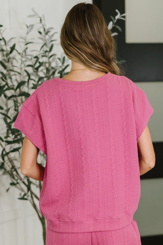 See and Be Seen Can't Quit You Drop Shoulder Top in Magenta