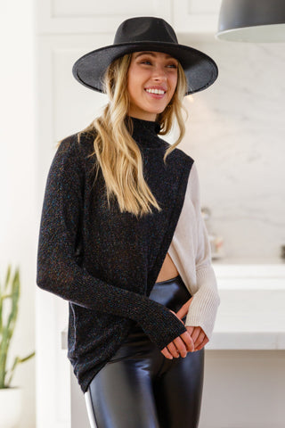 Jodifl Can't Touch This Sparkle Color Blocked Sweater