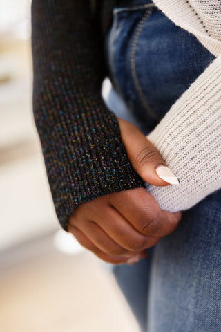 Jodifl Can't Touch This Sparkle Color Blocked Sweater