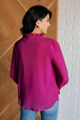 Jodifl Candid Moment Ruffle Neckline Blouse