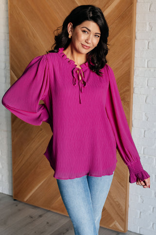 Jodifl Candid Moment Ruffle Neckline Blouse