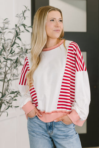One Eleven North Candy Stripes & Chill Sweatshirt