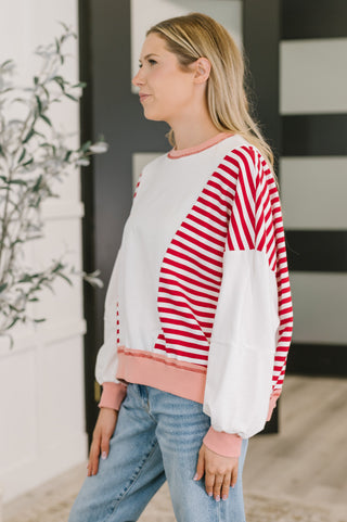 One Eleven North Candy Stripes & Chill Sweatshirt