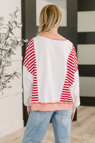 One Eleven North Candy Stripes & Chill Sweatshirt