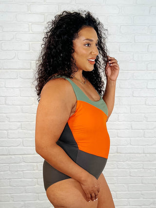 One Eleven North Cape Town Asymmetrical Stripe Swimsuit