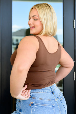 Yelete Carefree Seamless Reversible Tank in Brown