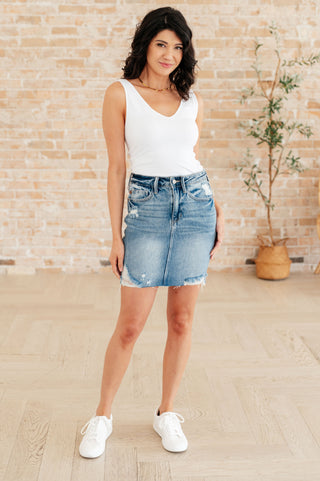 Judy Blue Carol High Rise Rigid Magic Denim Skirt - Exclusive