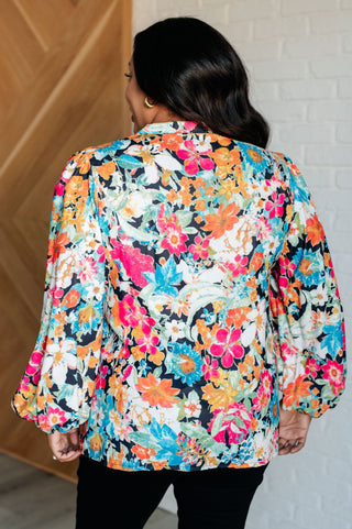 One Eleven North Carry Me Away Floral Peplum Blouse