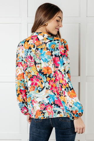 One Eleven North Carry Me Away Floral Peplum Blouse