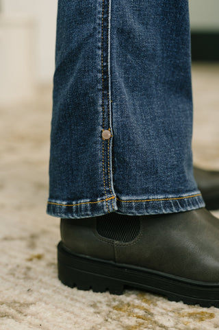 Judy Blue Casey Mid Rise Bootcut with Cell Phone Back Pocket & Slit - Exclusive