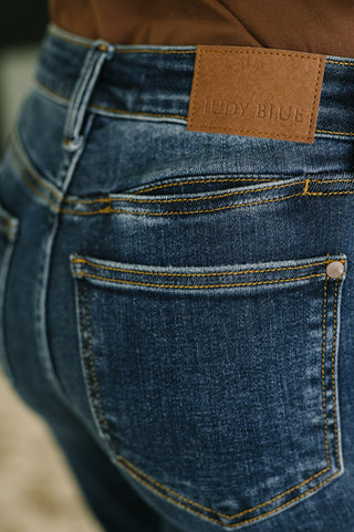 Judy Blue Casey Mid Rise Bootcut with Cell Phone Back Pocket & Slit - Exclusive
