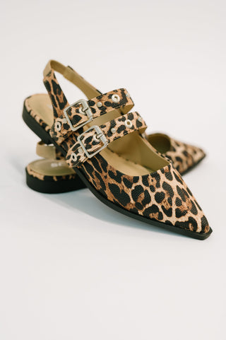 Soda Catwalk Buckle Pointy Toe Flats
