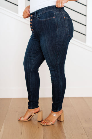 Judy Blue Celecia High Waist Hand Sanded Resin Skinny Jeans - Exclusive