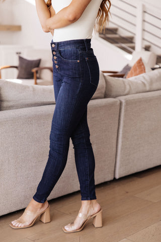 Judy Blue Celecia High Waist Hand Sanded Resin Skinny Jeans - Exclusive