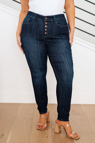 Judy Blue Celecia High Waist Hand Sanded Resin Skinny Jeans - Exclusive