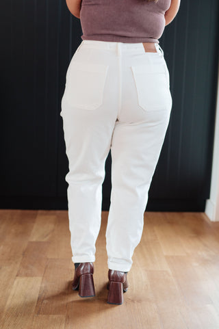 Judy Blue Charlene High Rise Jogger in Ecru - Exclusive