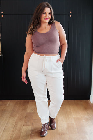 Judy Blue Charlene High Rise Jogger in Ecru - Exclusive