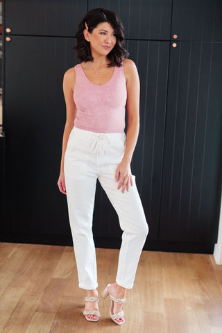Judy Blue Charlene High Rise Jogger in Ecru - Exclusive
