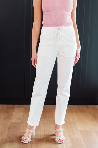 Judy Blue Charlene High Rise Jogger in Ecru - Exclusive