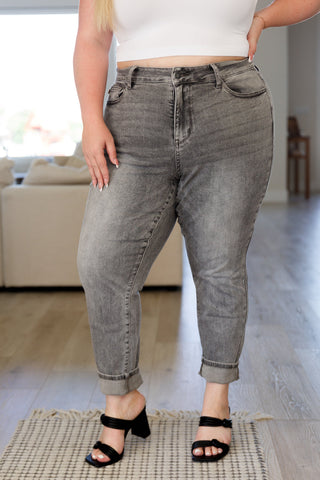 Judy Blue Charlotte High Rise Stone Wash Slim Jeans in Gray - Exclusive